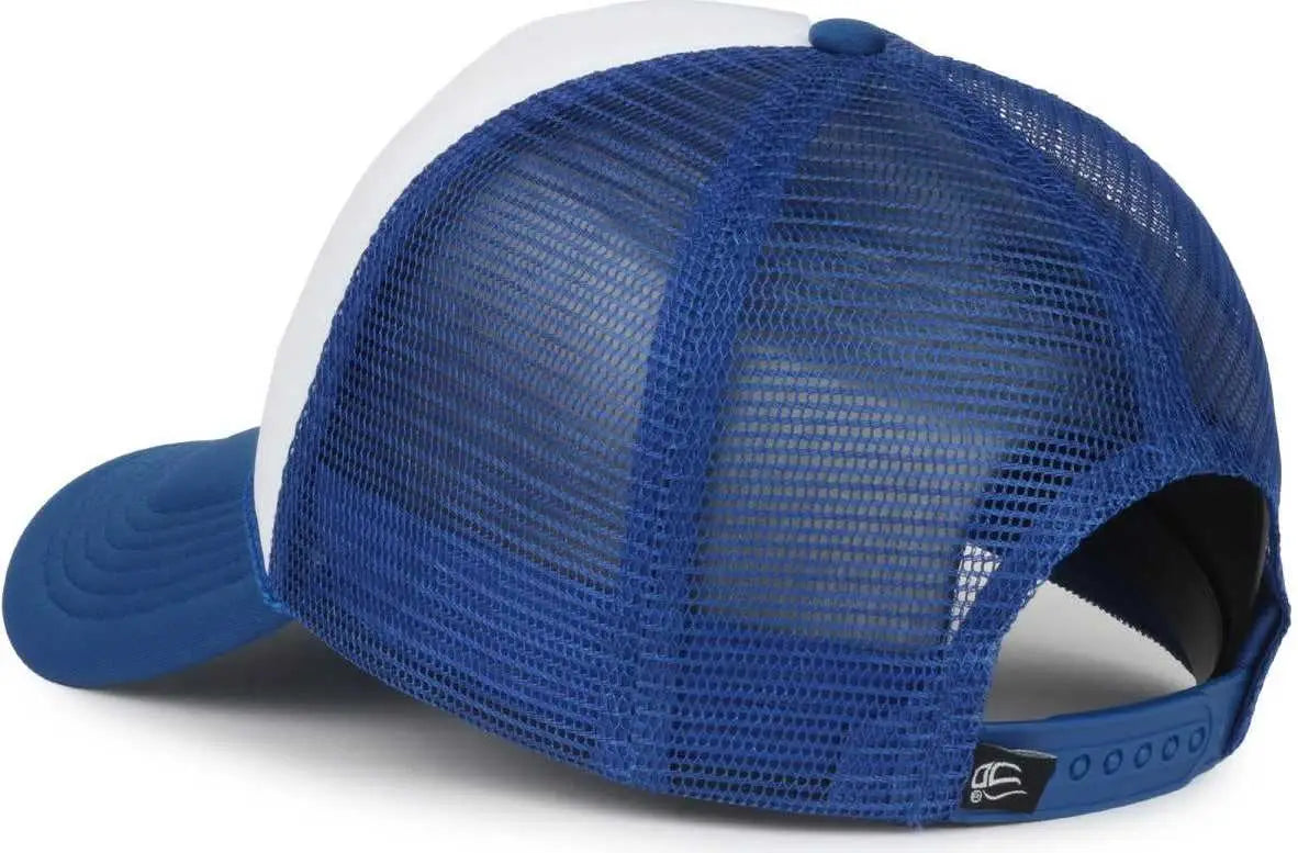 OC Sports OCFOAM 5 Panel Foam Mesh Trucker with Cord Cap - White Royal Royal - Royal / OSFM