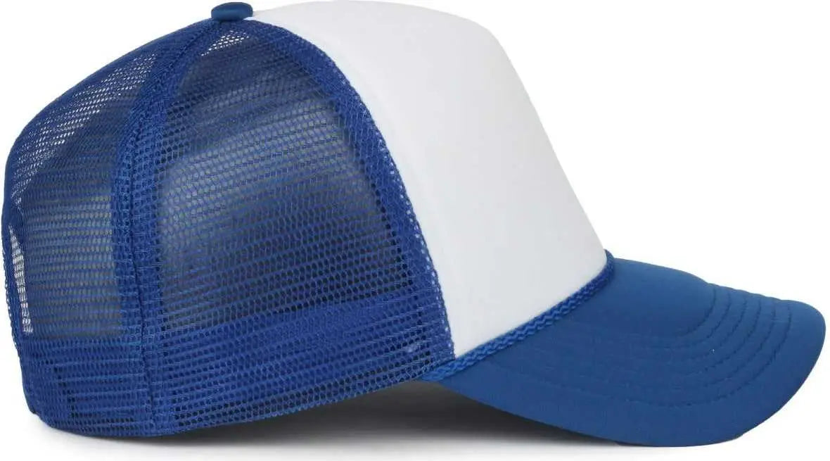 OC Sports OCFOAM 5 Panel Foam Mesh Trucker with Cord Cap - White Royal Royal - Royal / OSFM
