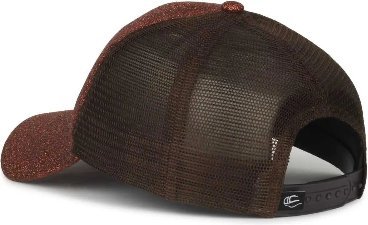 OC Sports OCGLTR Glitter Mesh Back Cap - Copper Brown - Brown / Ladies