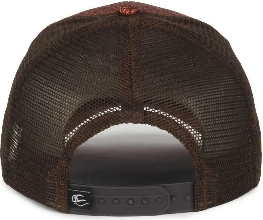 OC Sports OCGLTR Glitter Mesh Back Cap - Copper Brown - Brown / Ladies