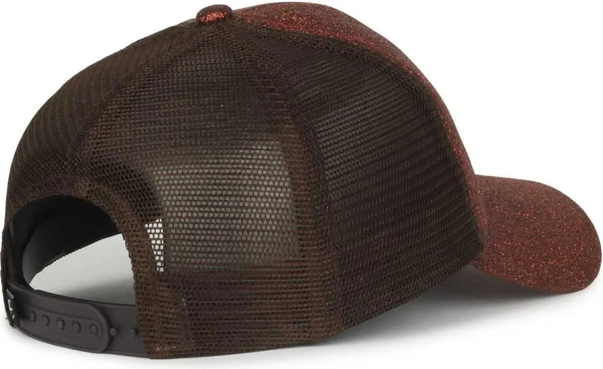 OC Sports OCGLTR Glitter Mesh Back Cap - Copper Brown - Brown / Ladies
