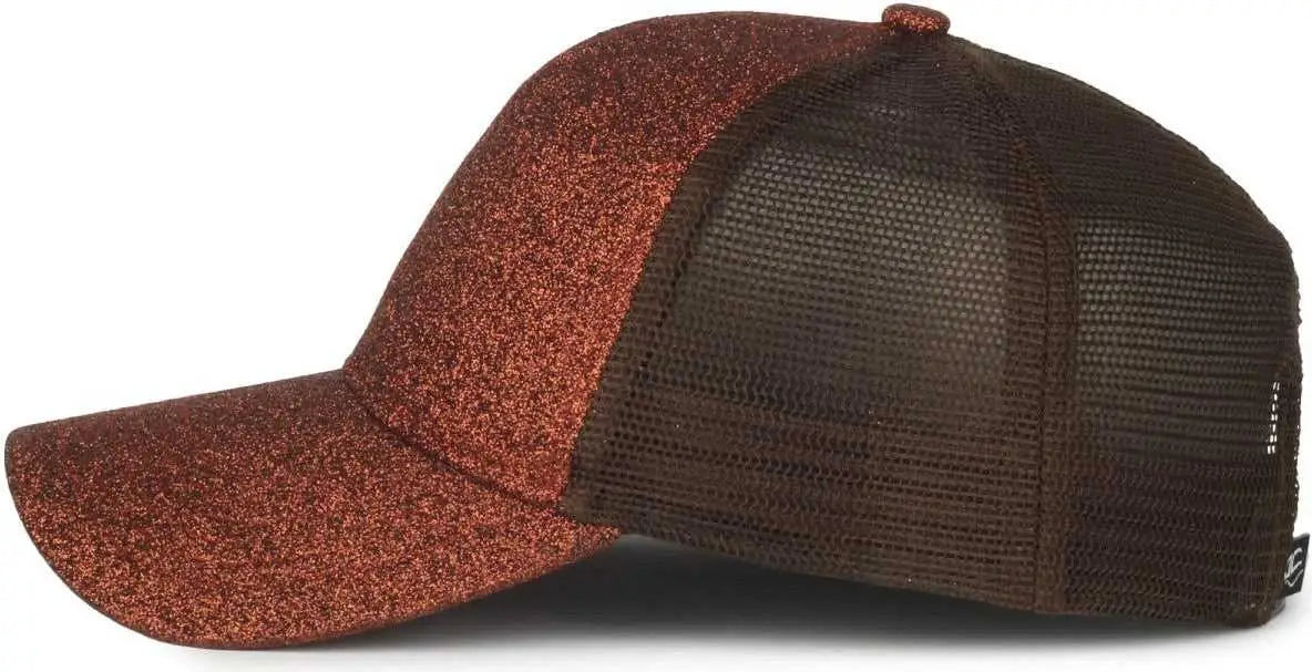 OC Sports OCGLTR Glitter Mesh Back Cap - Copper Brown - Brown / Ladies