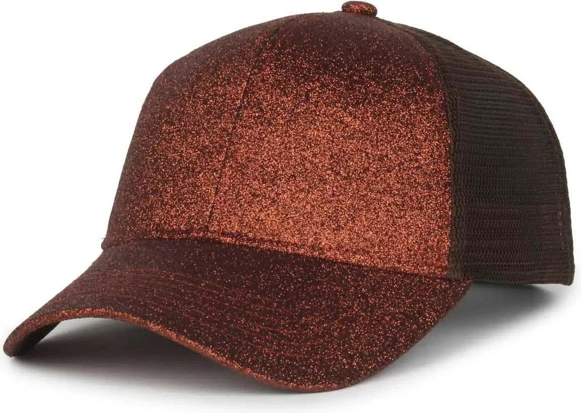 OC Sports OCGLTR Glitter Mesh Back Cap - Copper Brown - Brown / Ladies