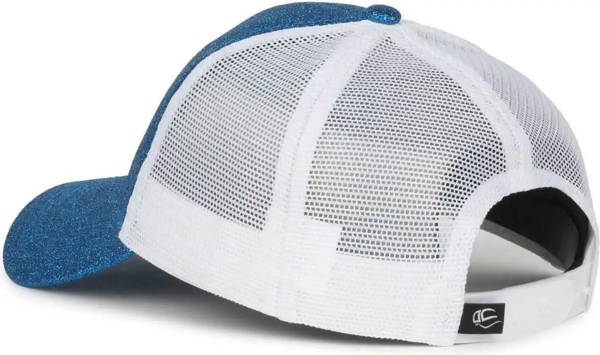OC Sports OCGLTR Glitter Mesh Back Cap - Sapphire White - White / Ladies