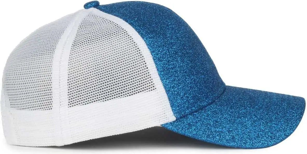 OC Sports OCGLTR Glitter Mesh Back Cap - Sapphire White - White / Ladies