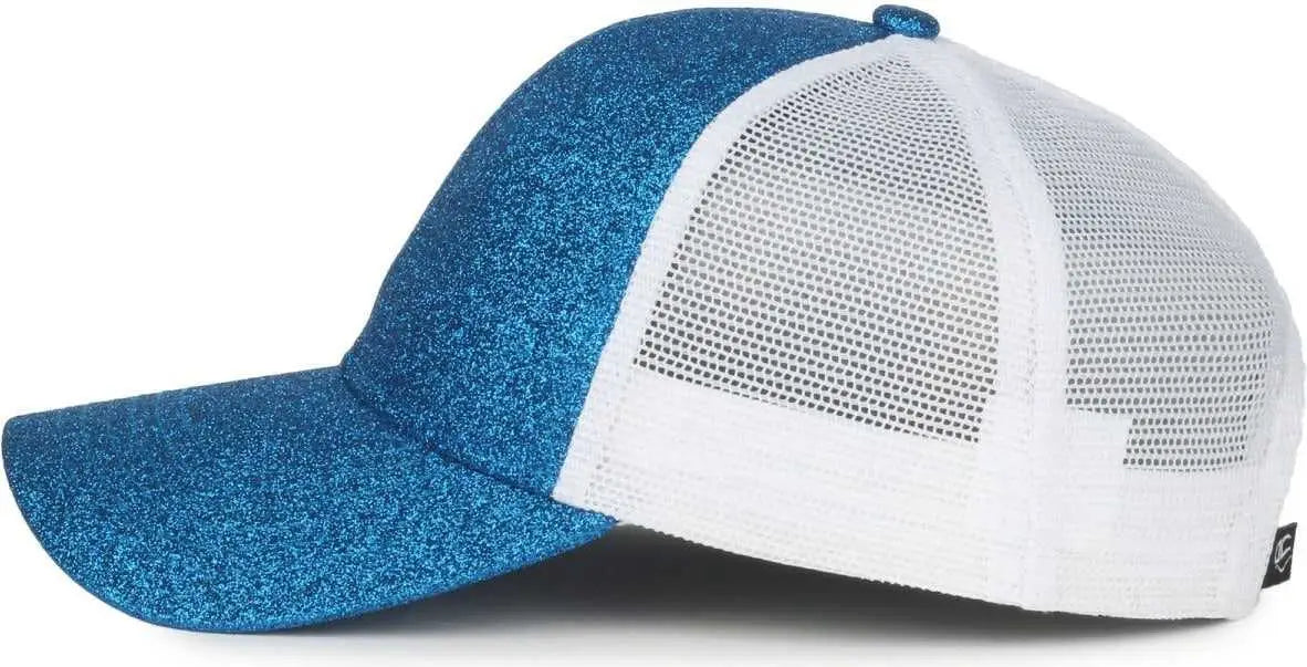 OC Sports OCGLTR Glitter Mesh Back Cap - Sapphire White - White / Ladies
