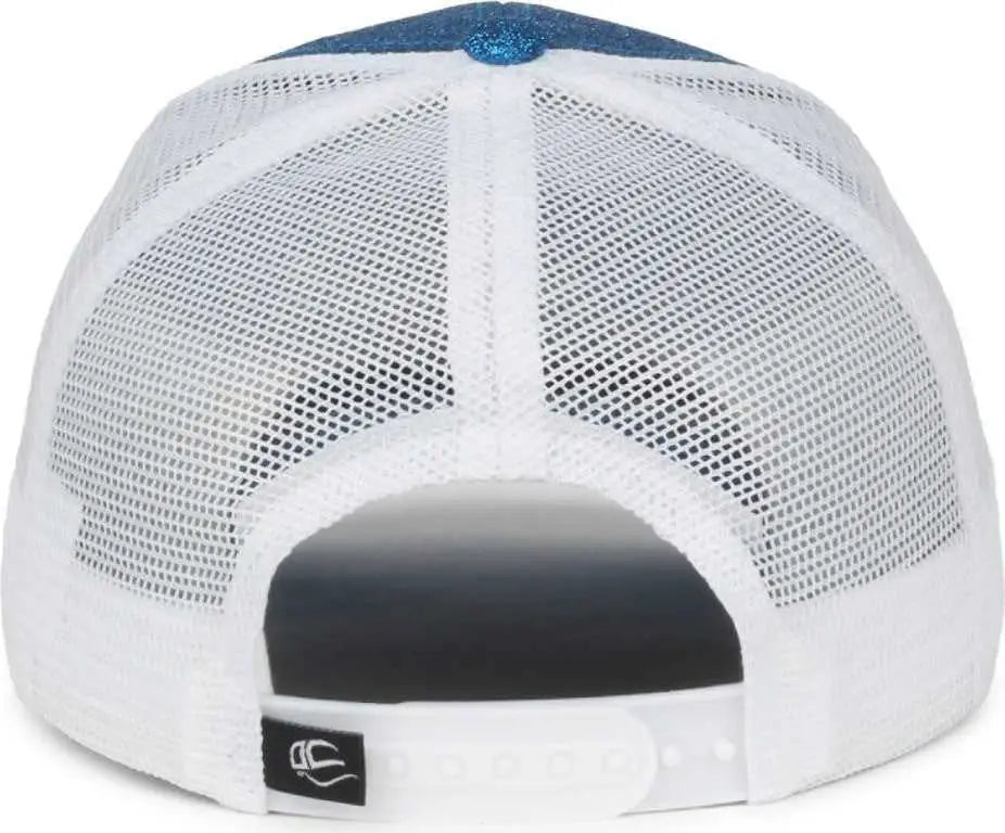 OC Sports OCGLTR Glitter Mesh Back Cap - Sapphire White - White / Ladies