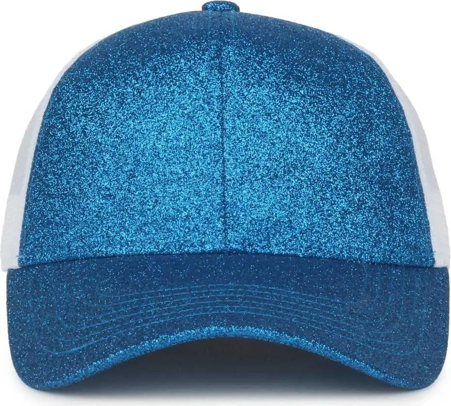 OC Sports OCGLTR Glitter Mesh Back Cap - Sapphire White - White / Ladies
