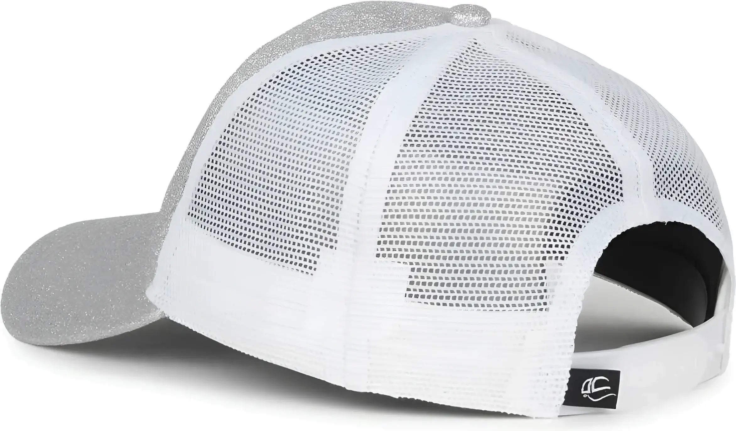 OC Sports OCGLTR Glitter Mesh Back Cap - Silver White - White / Ladies