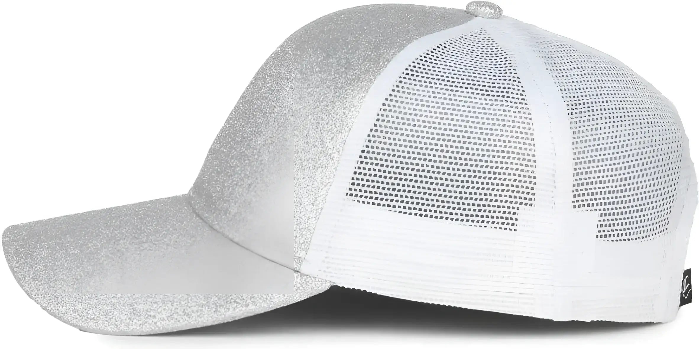 OC Sports OCGLTR Glitter Mesh Back Cap - Silver White - White / Ladies