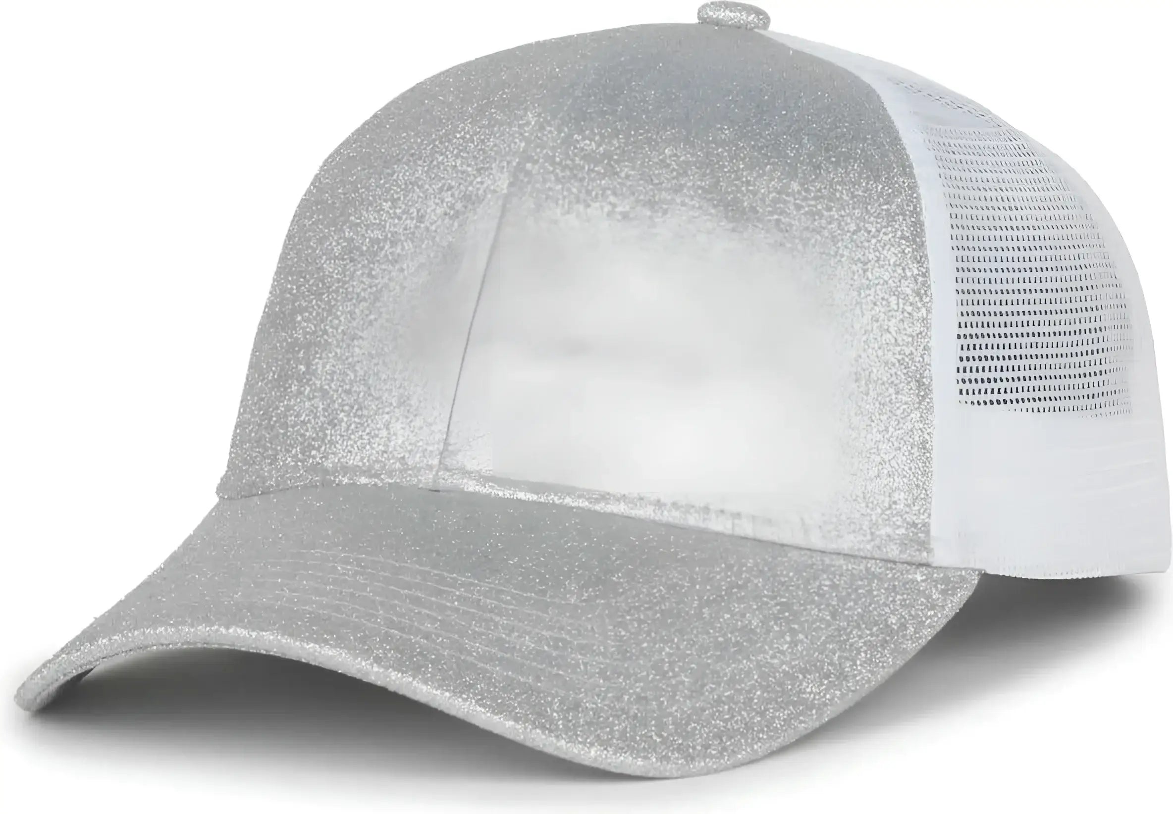 OC Sports OCGLTR Glitter Mesh Back Cap - Silver White - White / Ladies