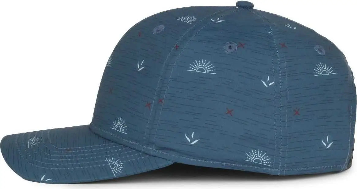 OC Sports OCP100 Sublimated Pattern Pro Crown Cap - Agave Sunset Slate Blue - Blue / OSFM
