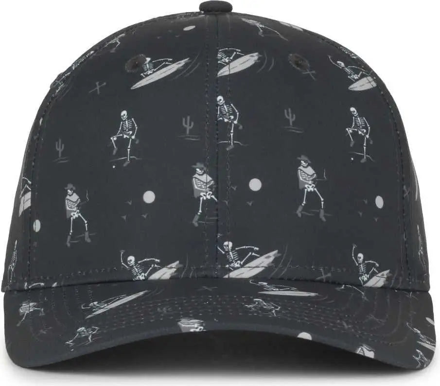 OC Sports OCP100 Sublimated Pattern Pro Crown Cap -Ghostrider Charcoal - Dark Gray / OSFM