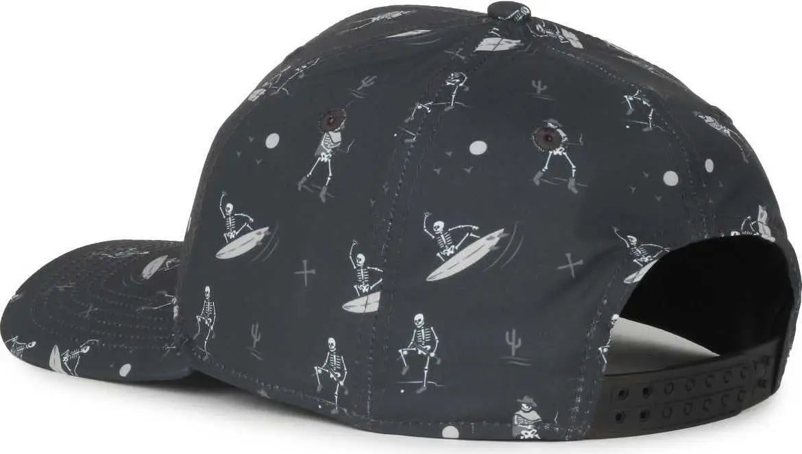 OC Sports OCP100 Sublimated Pattern Pro Crown Cap -Ghostrider Charcoal - Dark Gray / OSFM