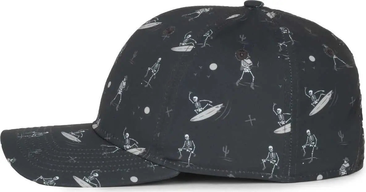OC Sports OCP100 Sublimated Pattern Pro Crown Cap -Ghostrider Charcoal - Dark Gray / OSFM