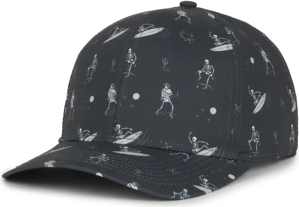 OC Sports OCP100 Sublimated Pattern Pro Crown Cap -Ghostrider Charcoal - Dark Gray / OSFM