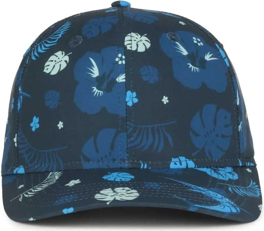 OC Sports OCP100 Sublimated Pattern Pro Crown Cap -Hibiscus Marlin Navy - Navy / OSFM