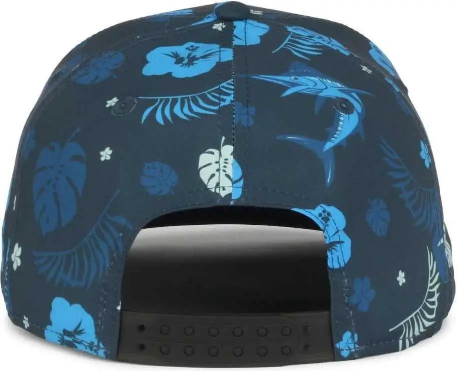 OC Sports OCP100 Sublimated Pattern Pro Crown Cap -Hibiscus Marlin Navy - Navy / OSFM