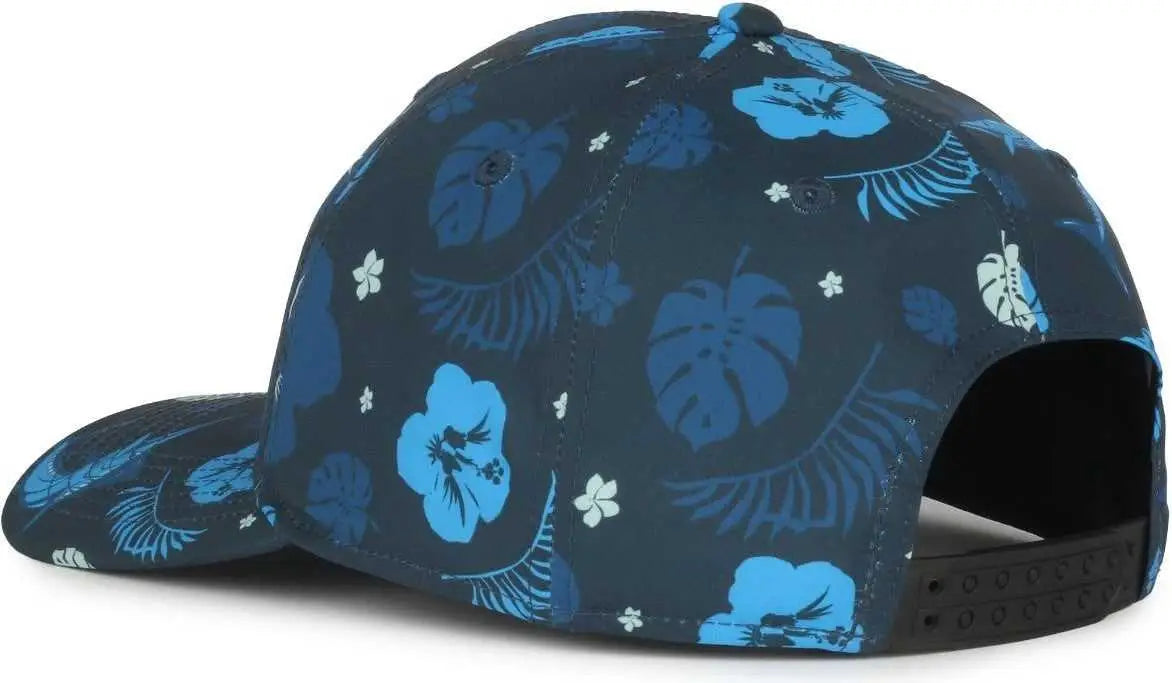 OC Sports OCP100 Sublimated Pattern Pro Crown Cap -Hibiscus Marlin Navy - Navy / OSFM