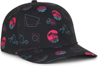OC Sports OCP100 Sublimated Pattern Pro Crown Cap -Miami Black - Black / OSFM