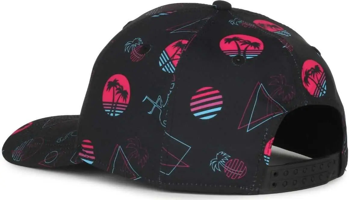 OC Sports OCP100 Sublimated Pattern Pro Crown Cap -Miami Black - Black / OSFM