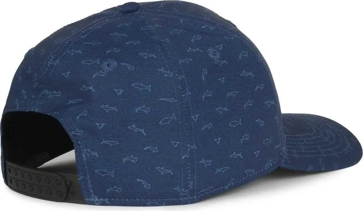 OC Sports OCP100 Sublimated Pattern Pro Crown Cap -Sharks Navy - Navy / OSFM