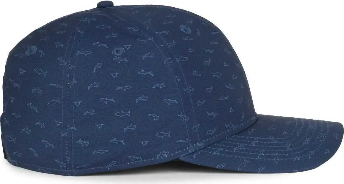 OC Sports OCP100 Sublimated Pattern Pro Crown Cap -Sharks Navy - Navy / OSFM