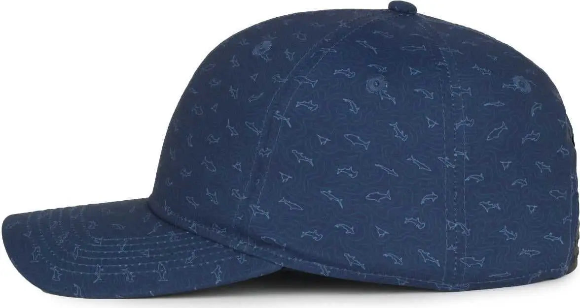 OC Sports OCP100 Sublimated Pattern Pro Crown Cap -Sharks Navy - Navy / OSFM