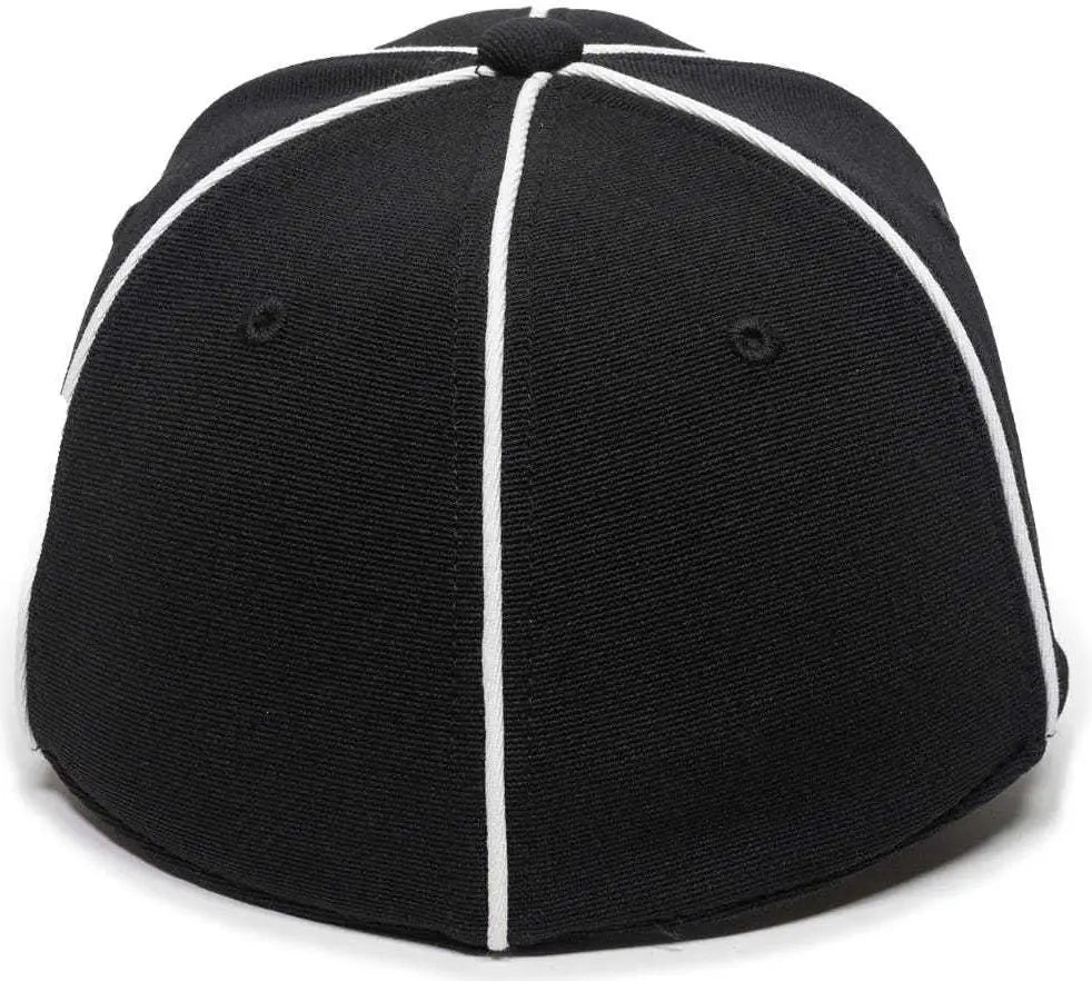 OC Sports OFC-600 Umpire Officials Poly Stretch Fit Cap - Black - Black / 7 1/4’’ - 7 5/8’’