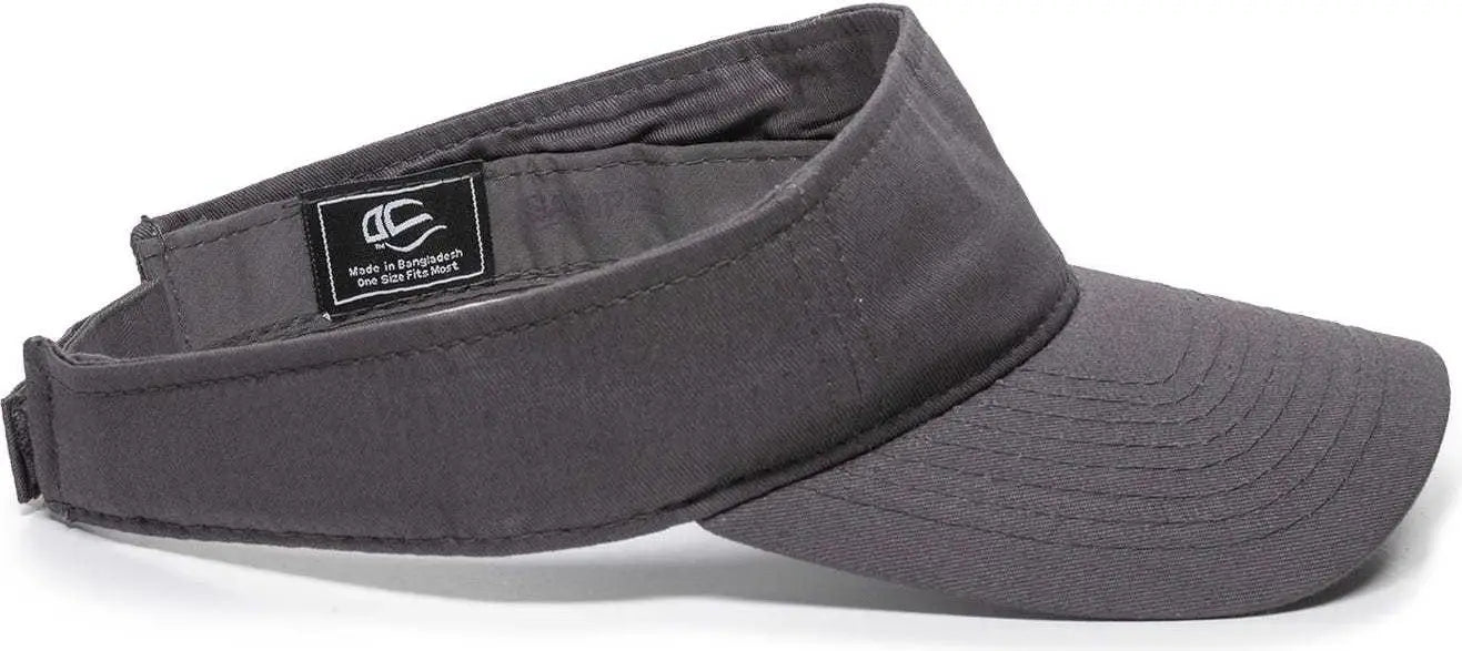 OC Sports PCTV-100 Adjustable Cotton Visors - Charcoal - Dark Gray / One Size Fits Most
