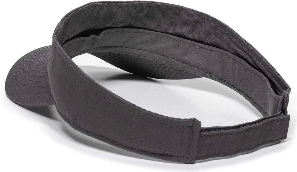 OC Sports PCTV-100 Adjustable Cotton Visors - Charcoal - Dark Gray / One Size Fits Most