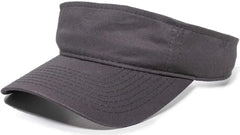 OC Sports PCTV-100 Adjustable Cotton Visors - Charcoal - Dark Gray / One Size Fits Most