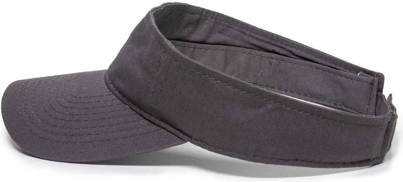 OC Sports PCTV-100 Adjustable Cotton Visors - Charcoal - Dark Gray / One Size Fits Most