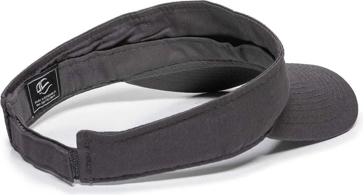 OC Sports PCTV-100 Adjustable Cotton Visors - Charcoal - Dark Gray / One Size Fits Most
