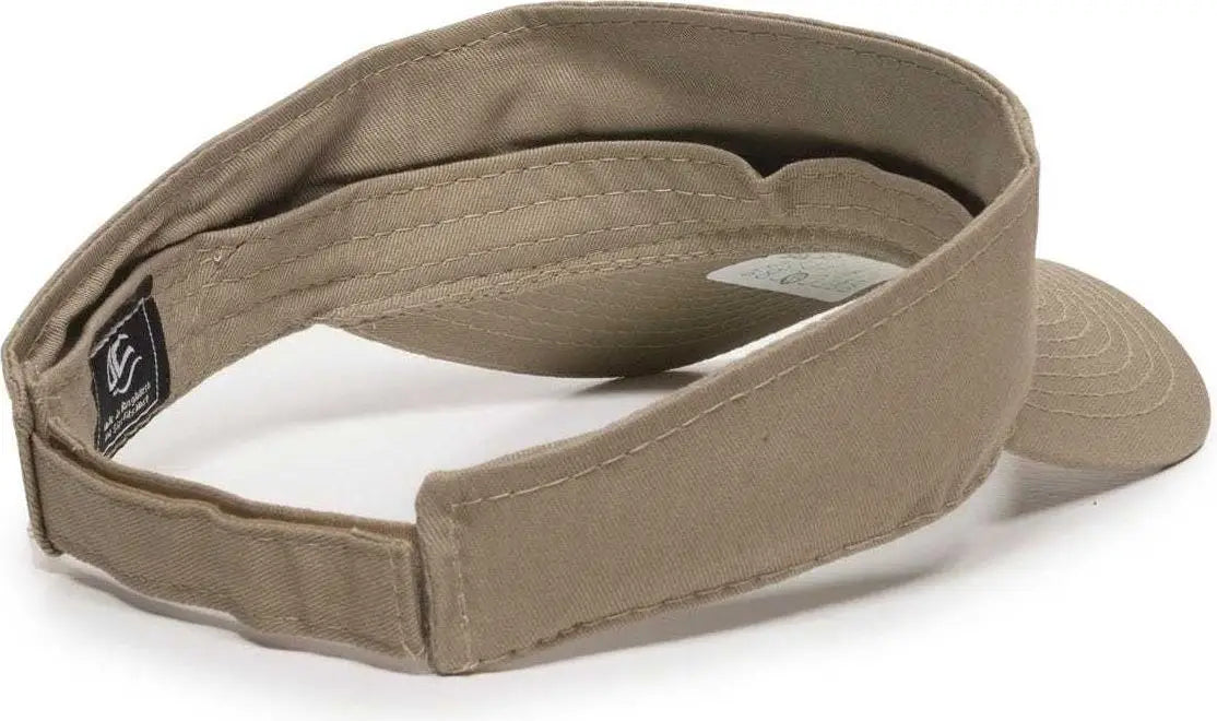 OC Sports PCTV-100 Adjustable Cotton Visors - Khaki - Khaki / 6 7/8’’ - 7 1/2’’