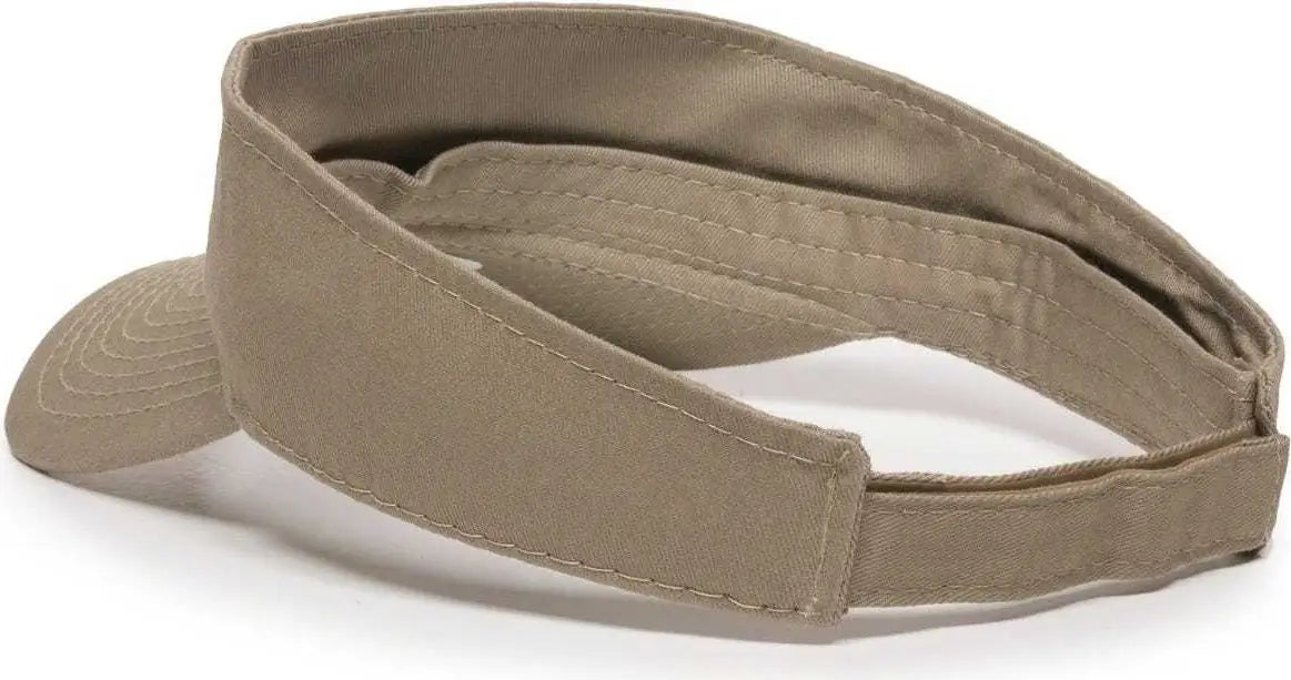OC Sports PCTV-100 Adjustable Cotton Visors - Khaki - Khaki / 6 7/8’’ - 7 1/2’’