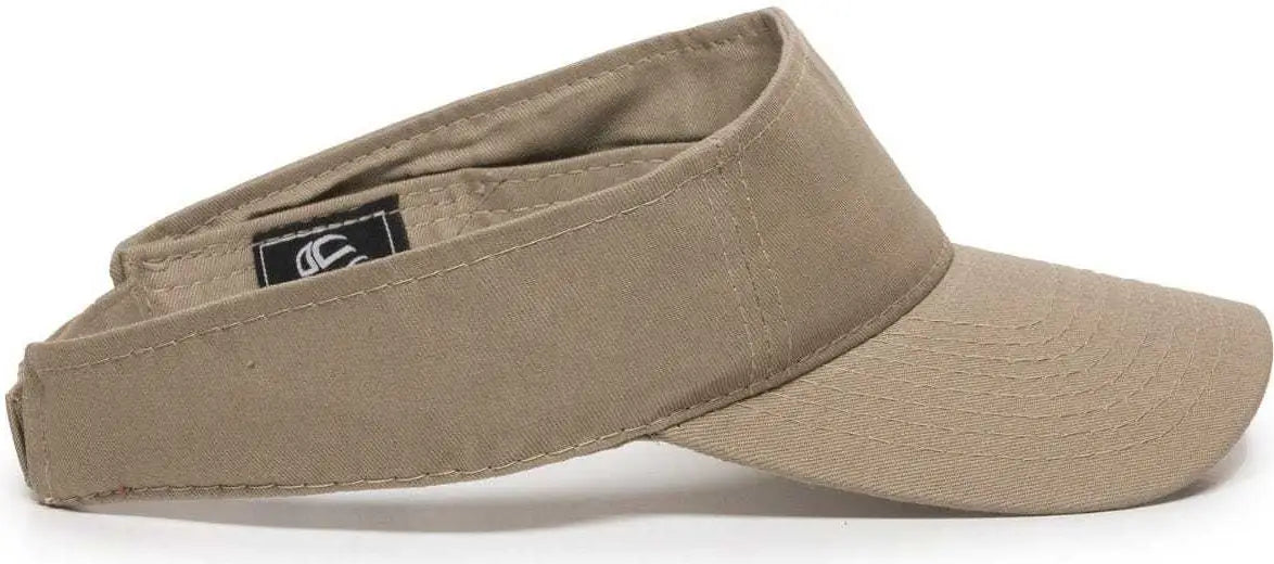 OC Sports PCTV-100 Adjustable Cotton Visors - Khaki - Khaki / 6 7/8’’ - 7 1/2’’