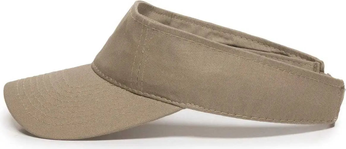 OC Sports PCTV-100 Adjustable Cotton Visors - Khaki - Khaki / 6 7/8’’ - 7 1/2’’