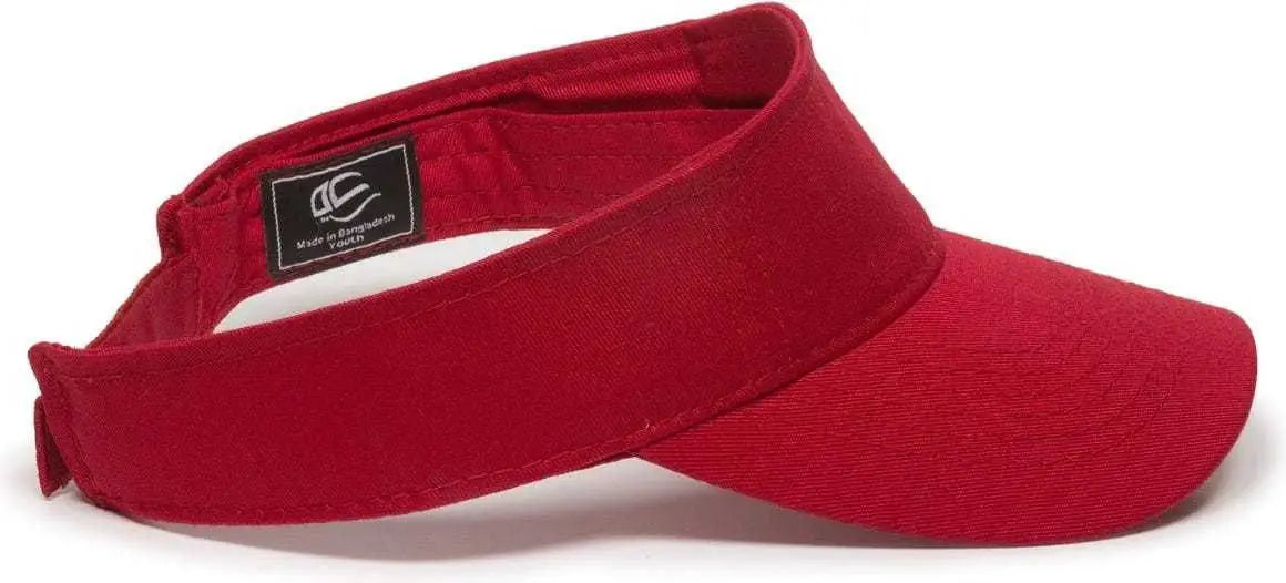 OC Sports PCTV-100 Adjustable Cotton Visors - Red