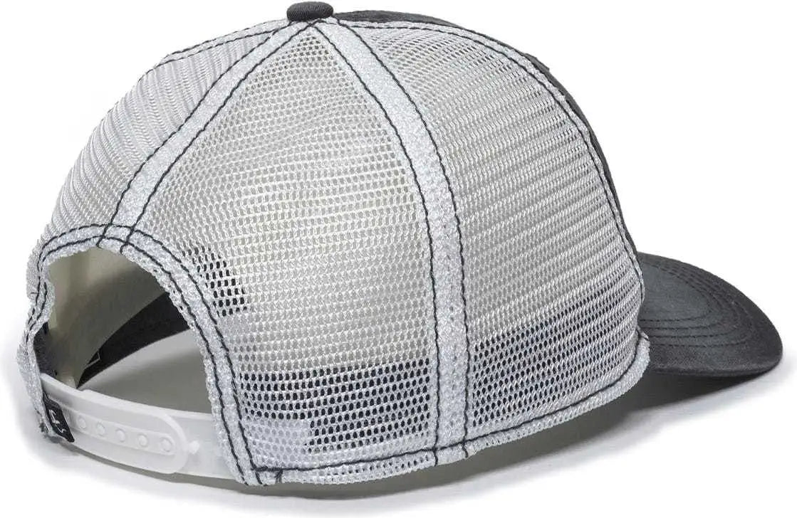 OC Sports PDT-750M Adjustable Mesh Back Cap - Black White - Black White / 6 7/8’’ - 7 1/2’’