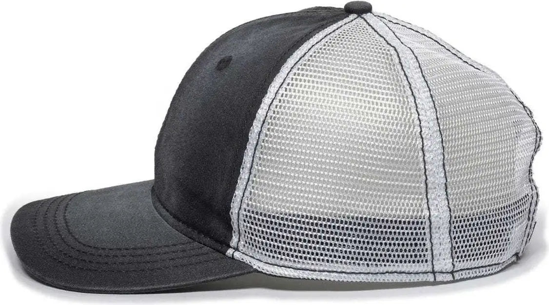 OC Sports PDT-750M Adjustable Mesh Back Cap - Black White - Black White / 6 7/8’’ - 7 1/2’’