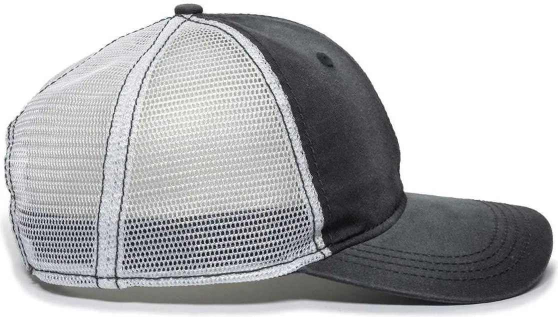 OC Sports PDT-750M Adjustable Mesh Back Cap - Black White - Black White / 6 7/8’’ - 7 1/2’’