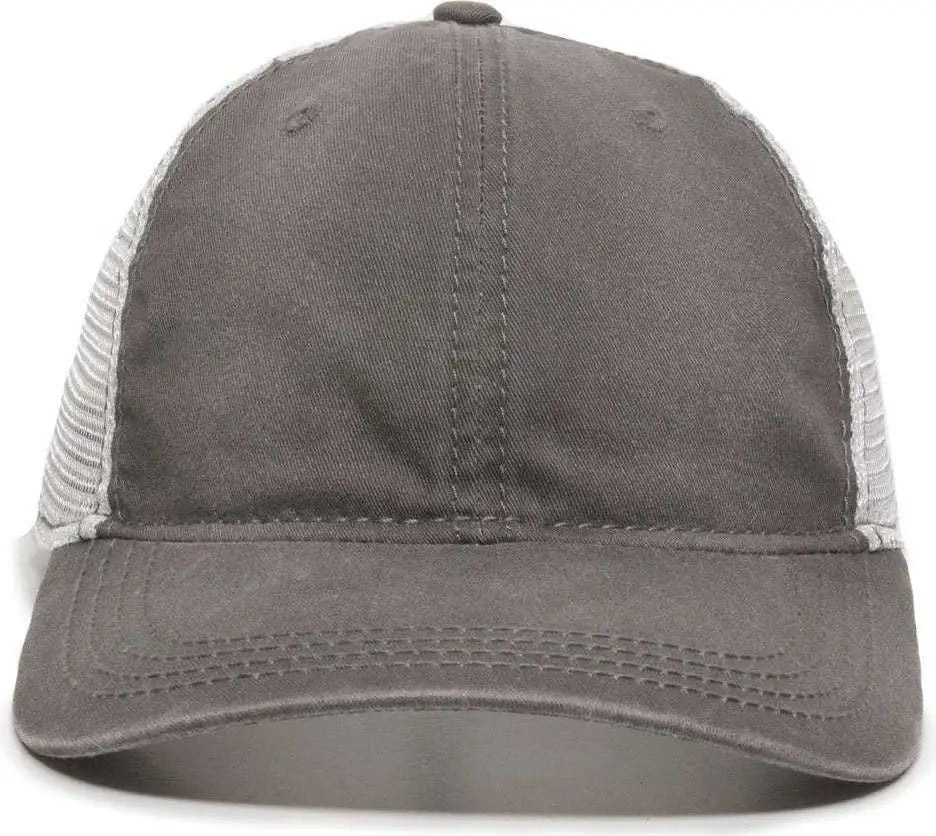 OC Sports PDT-750M Adjustable Mesh Back Cap - Charcoal White - Dark Gray White / 6 7/8’’ - 7 1/2’’