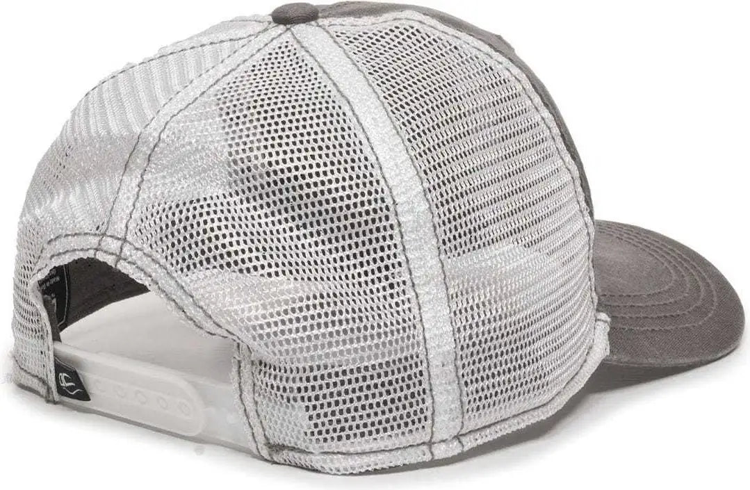 OC Sports PDT-750M Adjustable Mesh Back Cap - Charcoal White - Dark Gray White / 6 7/8’’ - 7 1/2’’
