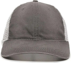 OC Sports PDT-750M Adjustable Mesh Back Cap - Charcoal White - Dark Gray White / 6 7/8’’ - 7 1/2’’