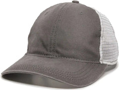 OC Sports PDT-750M Adjustable Mesh Back Cap - Charcoal White - Dark Gray White / 6 7/8’’ - 7 1/2’’