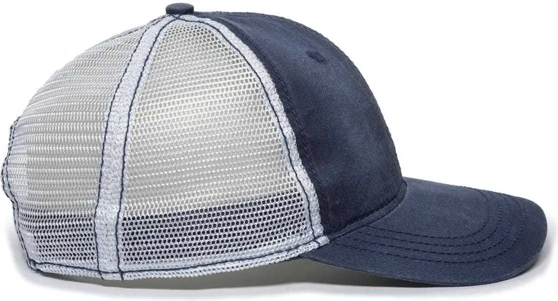 OC Sports PDT-750M Adjustable Mesh Back Cap - Navy White - Navy White / 6 7/8’’ - 7 1/2’’