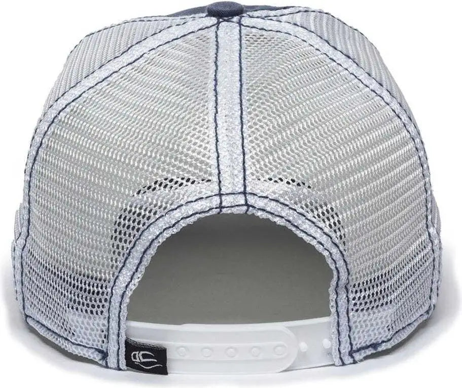 OC Sports PDT-750M Adjustable Mesh Back Cap - Navy White - Navy White / 6 7/8’’ - 7 1/2’’