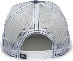 OC Sports PDT-750M Adjustable Mesh Back Cap - Navy White - Navy White / 6 7/8’’ - 7 1/2’’