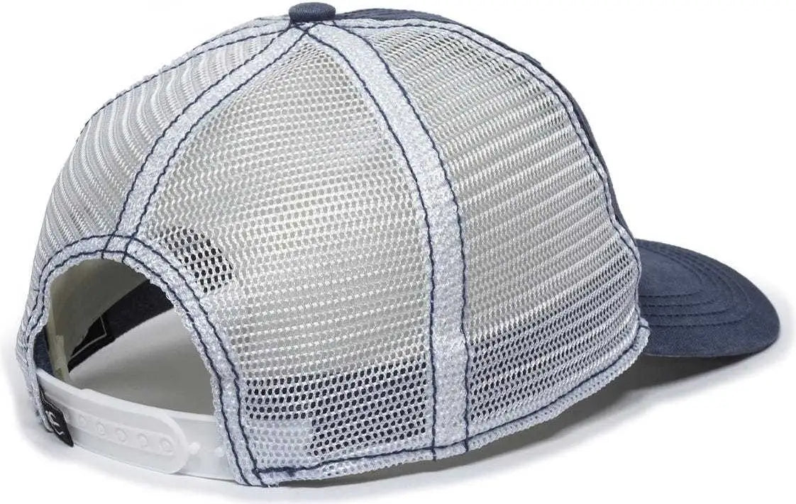 OC Sports PDT-750M Adjustable Mesh Back Cap - Navy White - Navy White / 6 7/8’’ - 7 1/2’’